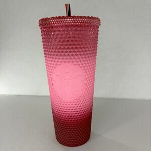 Starbucks 2022 Holiday Pink Waxberry Ombre Studded Venti Tumbler 24oz